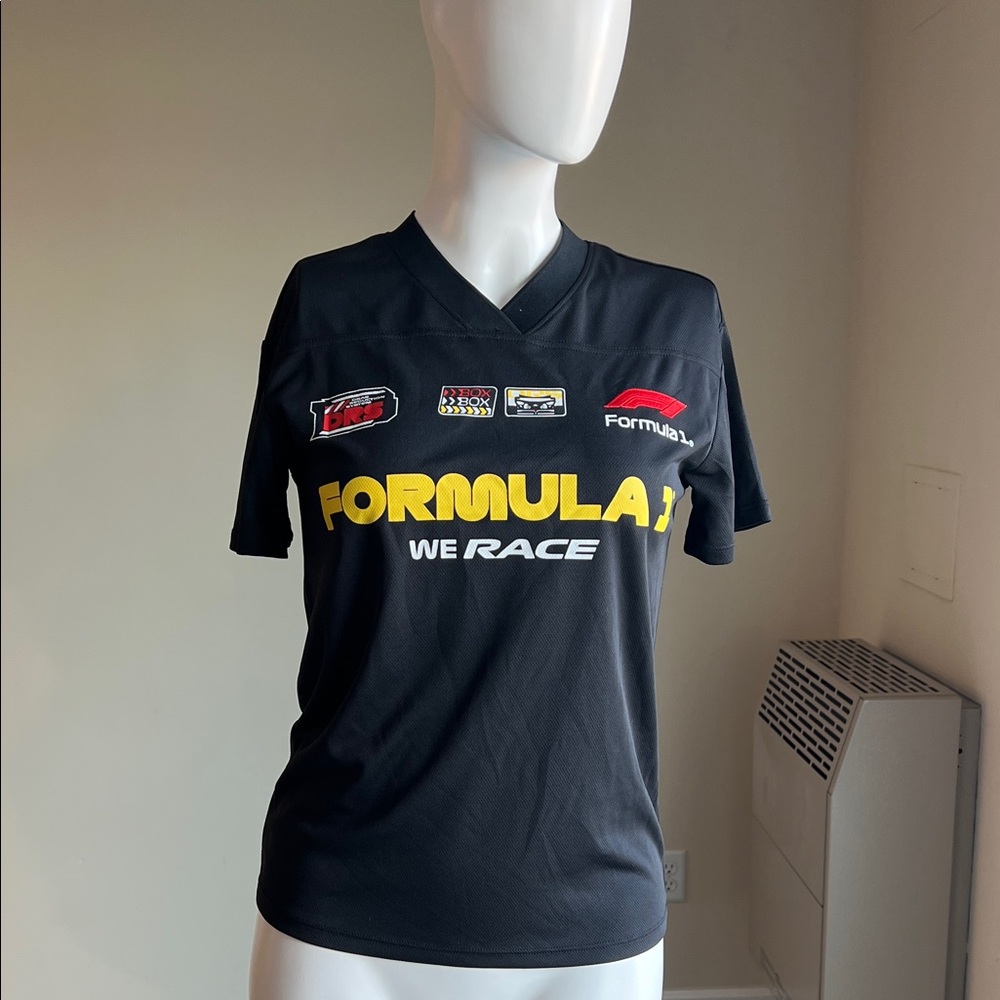 Women's F1 Short Sleeve Oversized Graphic
Jersey - Black XXS